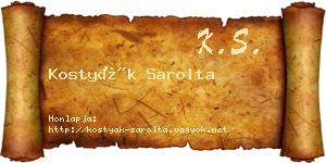 Kostyák Sarolta névjegykártya