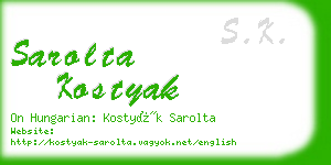 sarolta kostyak business card
